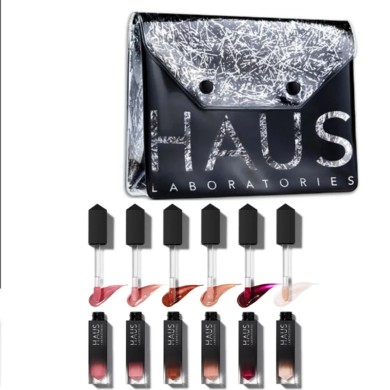 lipgloss KIT HAUS LABORATORIES Ограниченная серия праздничный эксклюзивный LE RIOT мерцающий стойкий блеск для губ праздничный набор - Цвет: lipgloss KIT