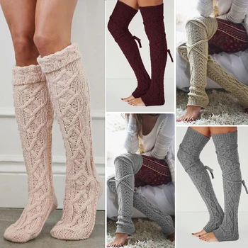 

Hirigin Women Girls High Stockings Winter Warm Knitted Long Boot Over Knee Thigh