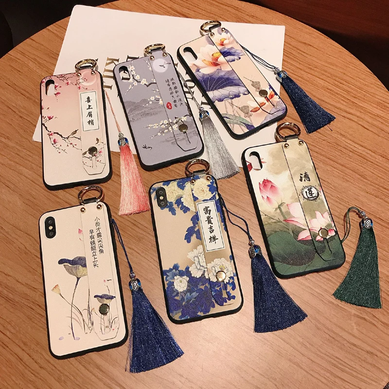 Cozy Matte Phone Case for iPhone X XS XR 11 Pro MAX 6 7 8 Plus SE2 Capa Soft TPU Back Covers Tassel Phone Cases Wrist Strap Cozy Matte Phone Case for iPhone X XS XR 11 Pro MAX 6 7 8 Plus SE2 Capa Soft TPU Back Covers Tassel Phone Cases Wrist Strap