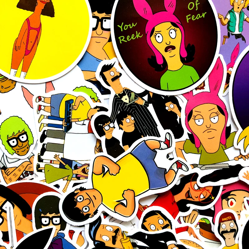 34 шт. Bob's burger мультфильм водонепроницаемый стикер для ноутбука скейтборд