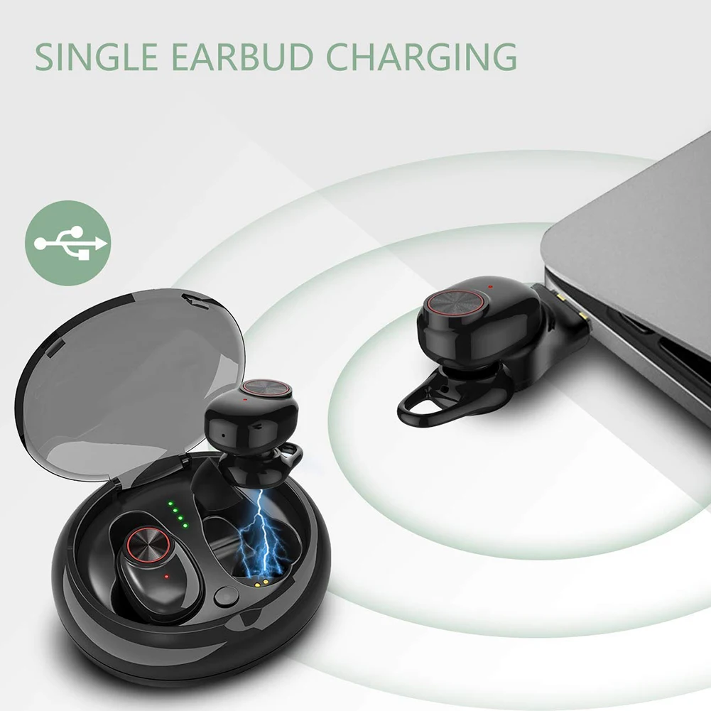 Bluetooth Headset USB Lightweight Wireless Waterproof Built-in Mic Sports In-ear Type With Charging Box