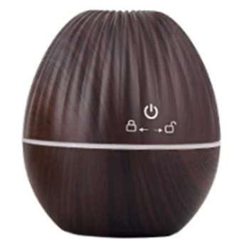 

Usb Air Humidifier Olive Shape Aroma Essential Oil Diffuser Cool Mist with Colorful LED Light for Yoga Spa Living Room Dark Wood