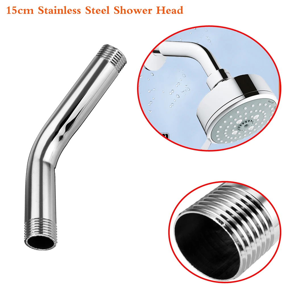 Stainless Steel Shower Head Extension Head Extension Angled Home Shower Arm Extra Hose Pipe Bathroom Shower Bathroom Accessories