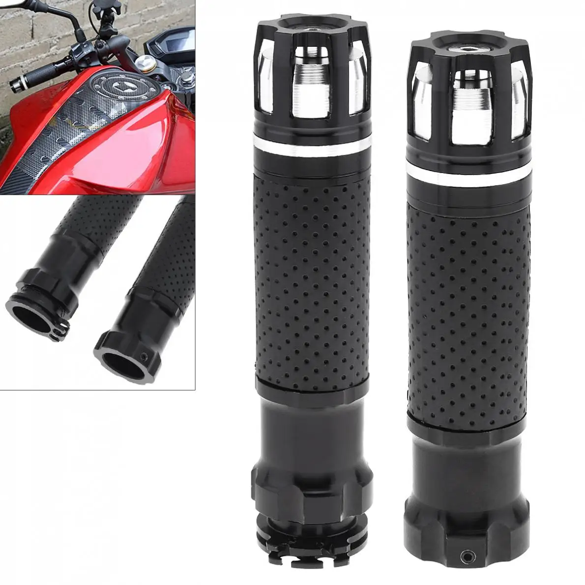 2 шт черный 22 мм мотоцикл дроссельная заслонка CNC алюминиевый сплав Вращающийся Руль рукоятки