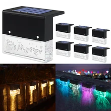 Diodo emissor de luz solar deck luz cerca luz ao ar livre paisagem iluminação à prova dwaterproof água rgb jardim luz rua lâmpada passo luzes da escada