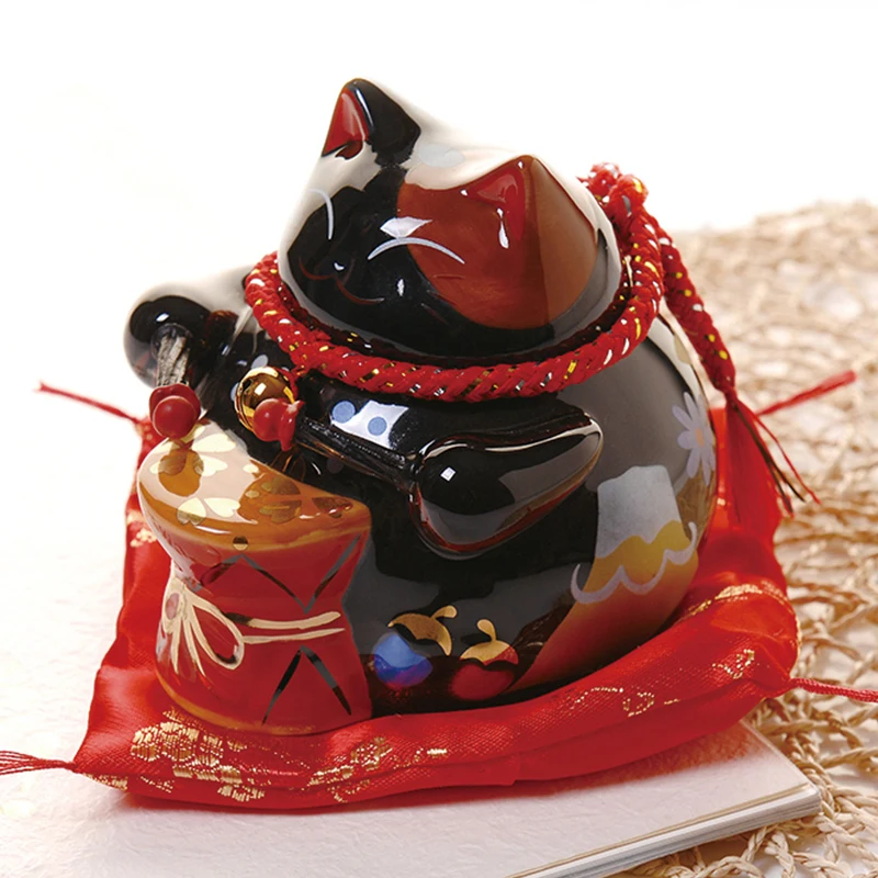 5,5 дюймов Lucky Cat Керамика Lucky Декор для дома, с изображением кота фарфоровое украшение Бизнес подарок Lucky Cat Копилка изделия фэн-шуй