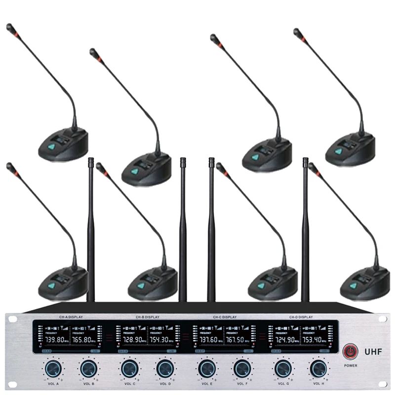 HighQuality8ChannelWirelessConferenceMicrophoneSystemFor