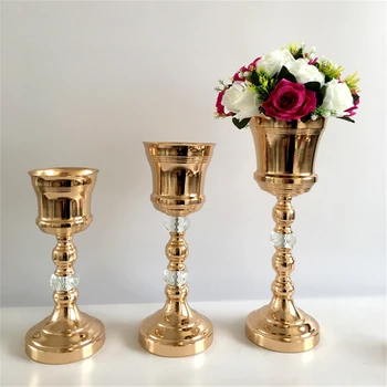 

IMUWEN Metal Flower Vase Acrylic Flowers Pot Wedding Table Centerpiece Event Road Lead For Christmas Party Home Decoration