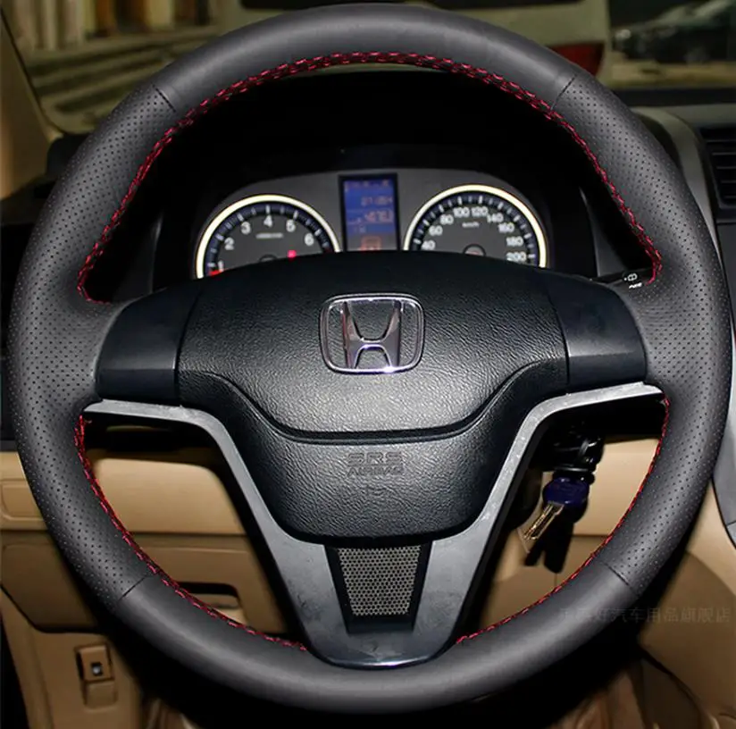 Чехол на руль автомобиля из натуральной кожи для Honda CRV 2007 2011|Чехлы руль| |