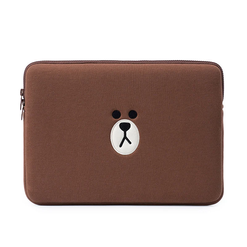 Милый чехол для ноутбука 11 12 13 14 15 15,6 дюймов для Funda Apple iPad 7,9 9,7 сумка для ноутбука чехол для Macbook air pro 13,3 15,4 - Цвет: Brown