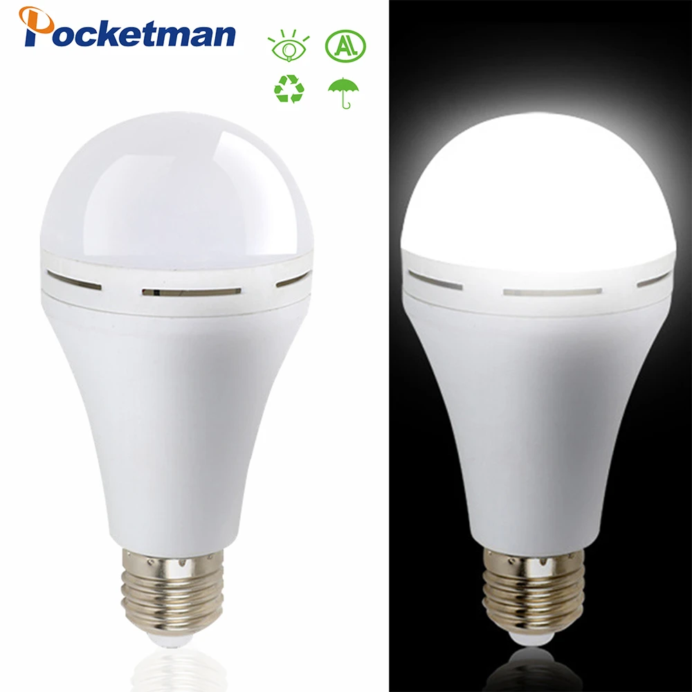 Potente LED de emergencia E27, LED de 9W, 12W, 15W y 18W, batería lámparas de iluminación para exteriores|Bombillas y LED| - AliExpress