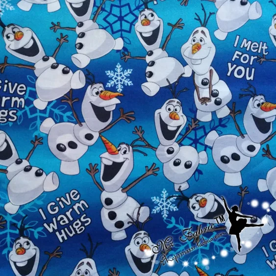 146 см ширина с изображением Олафа, хлопковая ткань, холст, хлопок, tissus, Мультяшные комиксы, ткань для шитья, сделай сам, Лоскутная домашняя одежда