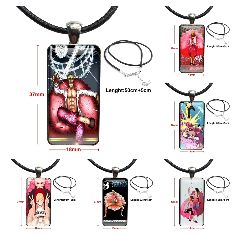 One Piece Donquixote Doflamingo Super Cheap For Unisex Glass Cabochon  Choker Pendant Rectangle Necklace Steel Color Jewelry|Pendant Necklaces| -  AliExpress