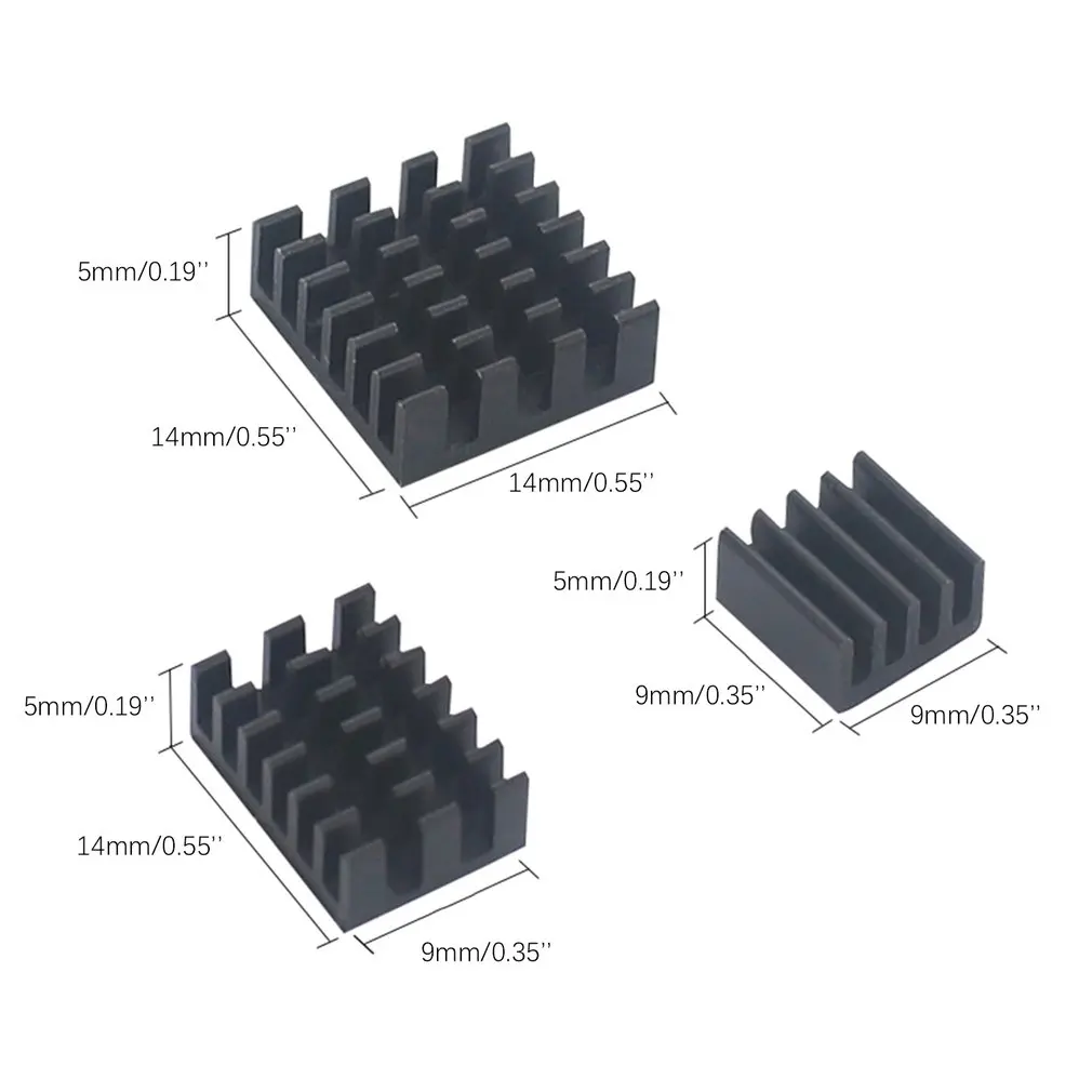 Для Raspberry Pi 4 Модель B радиатор 3 шт. алюминиевый охлаждающий набор охладитель для