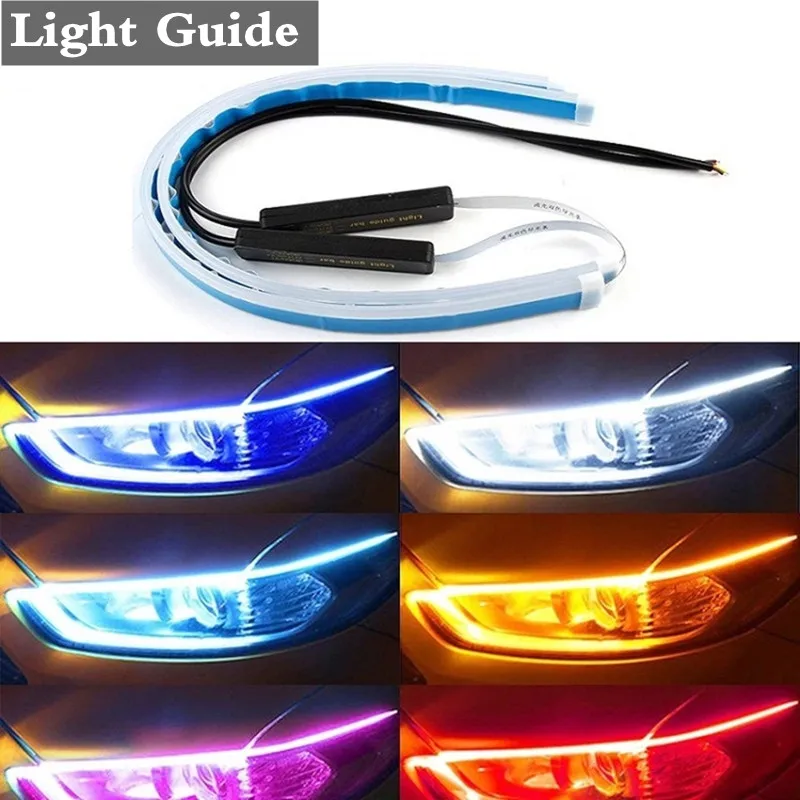 Car LED Daytime Running Light Lamp Night Turn Signal Headlight Assembly Led Auto Accessories 1x Ultrafine DRL 45cm Tools | Автомобили и