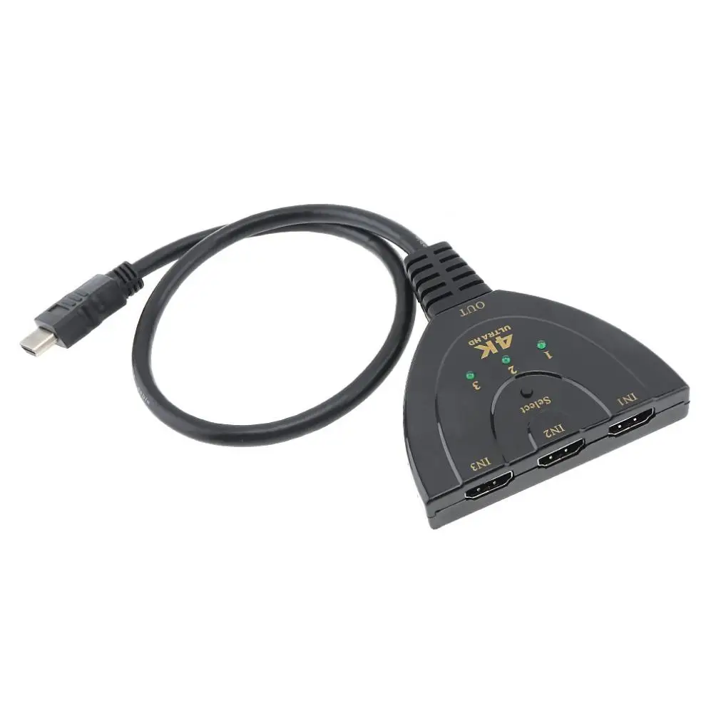 4K 2K Mini HDMI усилитель Swicher 3 в 1 4 порта Селектор разветвитель для HDTV/проектора/DVD/Xbox/PS3/PS4/мультимедиа