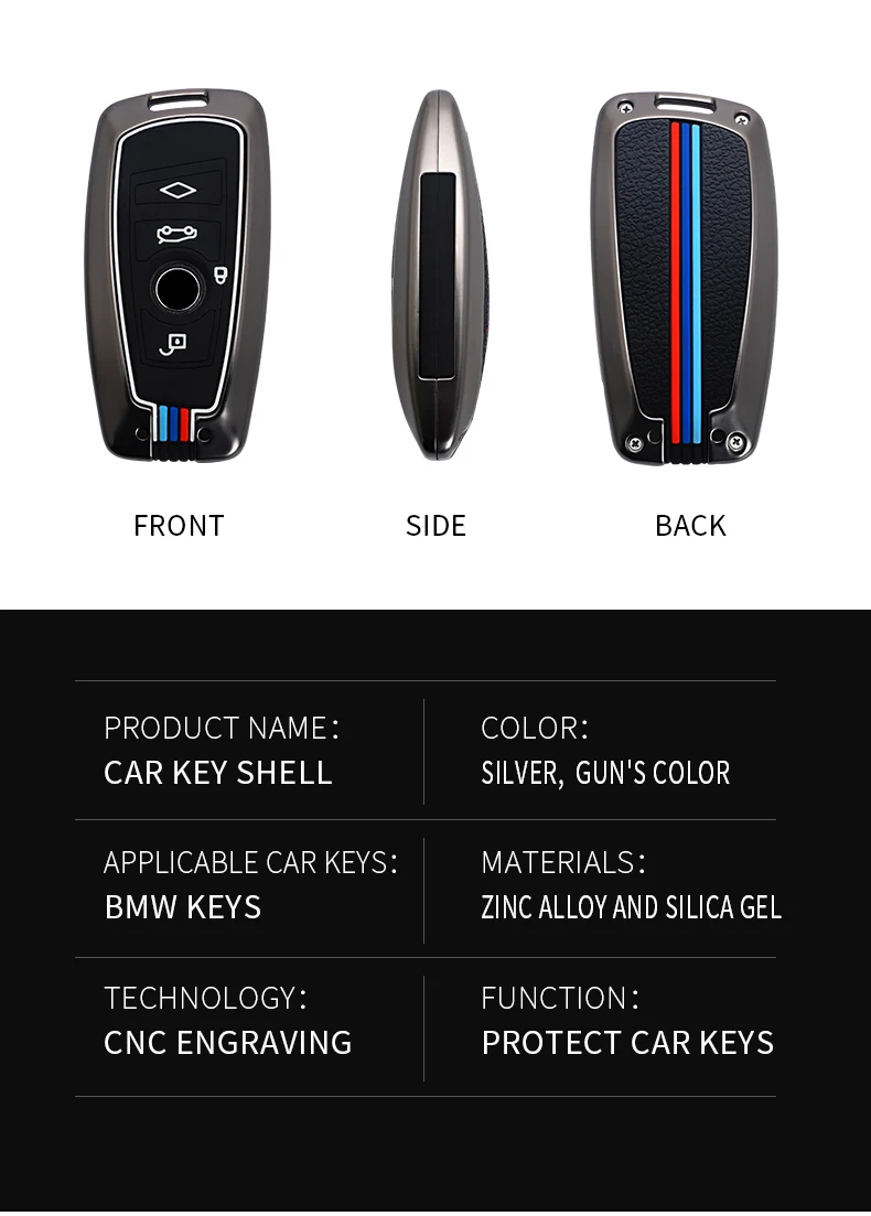 In Lega di zinco di Chiave Dell'automobile Della Copertura Della Cassa Borsette Per BMW F10 F20 F30 X3 X4 M3 M4 E34 E90 E60 E36 F25 G30 F111 3 5 7 Serie X5 X6 Accessori - H7b10ce254e6d43de93a965b8bf3841de5