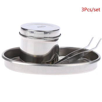 

NEW 1 Set Stainless Steel Microblading Sterilizer& Disinfection Kit Disinfection Tank Plate Tweezers Tool Clean Sterilizers Pot