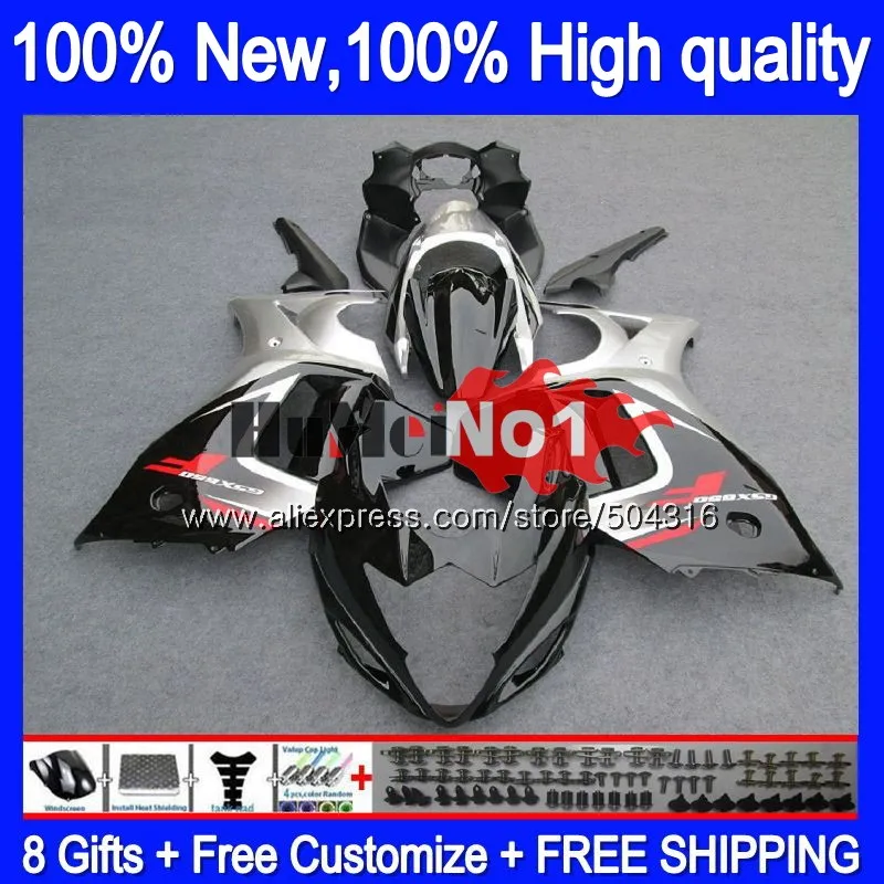 GSX 650F для SUZUKI GSXF 650 GSX650F 24MC. 9 GSXF650 2008 2009 2010 2011 2012 2013 08 09, 10, 11, 12, 13 лет, Обтекатели фабричная черная