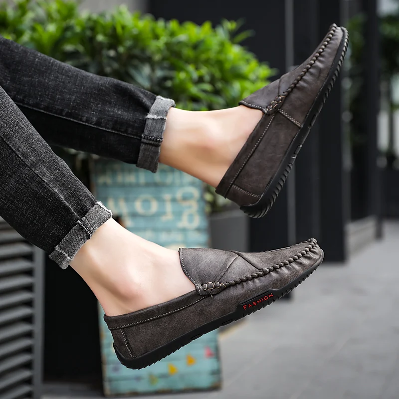 Outdoor comfortable Men Shoes Moccasin Loafers Man Leather Shoes Fashion Masculino Classic Handmade Slip On Driving Casual Shoes