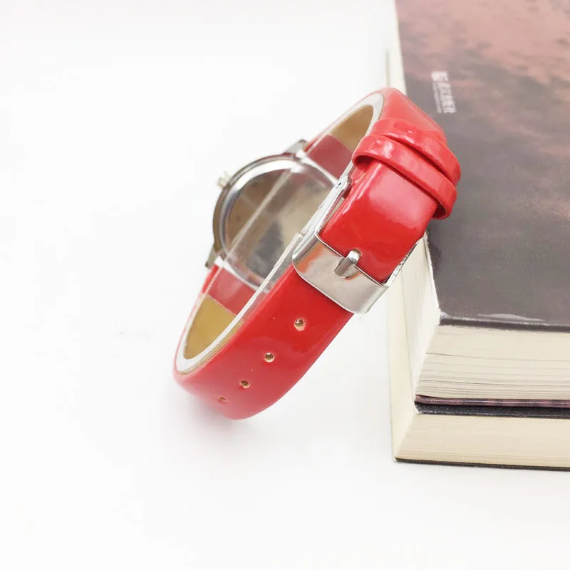 hot fashion cartoon watch for kids jelly leather strap girl's quartz watch boy students clock Strawberry pattern drop shipping wholesale colorful number (4)