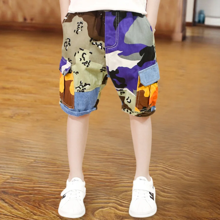 Summer Shorts for Boy Children Camouflage Print Casual Sport Short with Pocket Cotton 110-160cm | Детская одежда и обувь