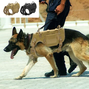 

Military Dog Harness Adjustable Tactical Dog Clothes K9 Harness Breathable Pet Training Hunting Molle Vest For Medium Large Dogs