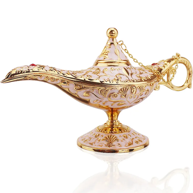 Vintage Rare Brass Oil Lamp Aladdin Genie Home Decor Incense Burner Gift 