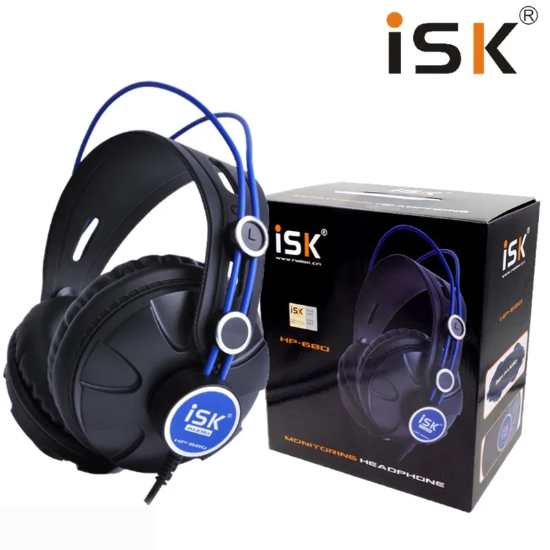 Профессиональные мониторные студийные DJ-наушники ISK HP-680 динамические 1200 МВт