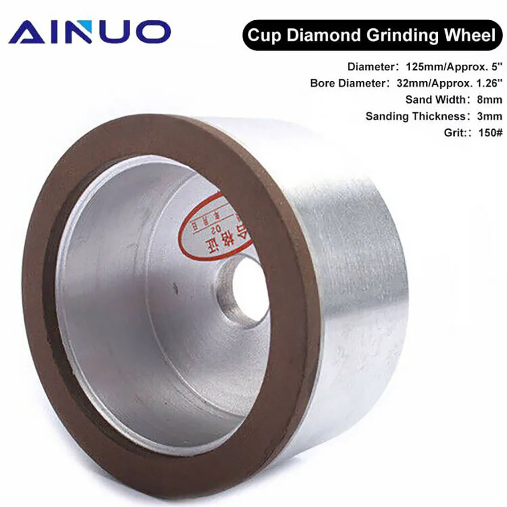 5 Cup Diamond Grinding Wheel Cutter Grinder Grinding Wheels Abrasive Tool for Carbide Alloy Metal 1 1/4 Hole triangle diamond dresser for grinding wheel grinder stone tool dressing pen tapered tip repair parts abrasive cutter sharpener