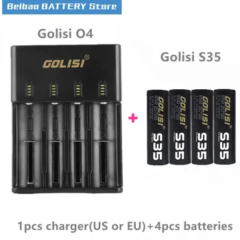 

Golisi 4pcs S35 IMR 21700 3750mah 40A E-CIG rechargeable battery VAPE with Golisi O4 Intelligent Battery Charger 2A fast charge