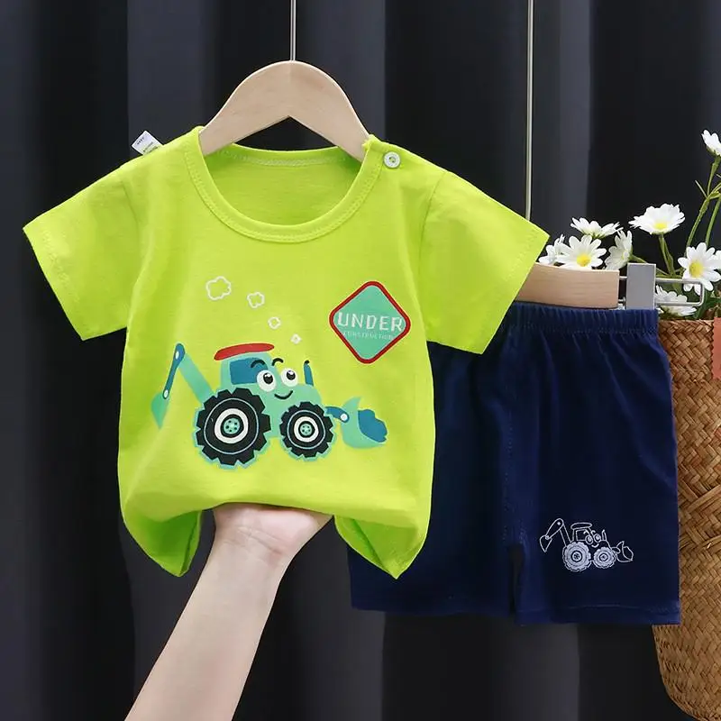 0 1 2 3 Year Old Kids Wear Summer Baby Girls Outfits Printed Cartoon Toddler 2pcs Set 100% Cotton Children Short Sleeve Suits Baby Clothing Set best of sale Baby Clothing Set