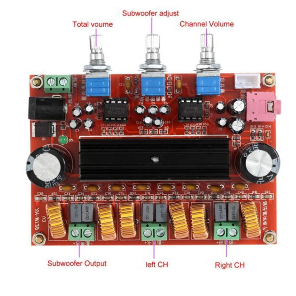 2,1 канальный цифровой Мощность Плата усилителя 2*50 Вт+ 100 Вт TPA3116D2 12 V-24 V предназначен износостойкость