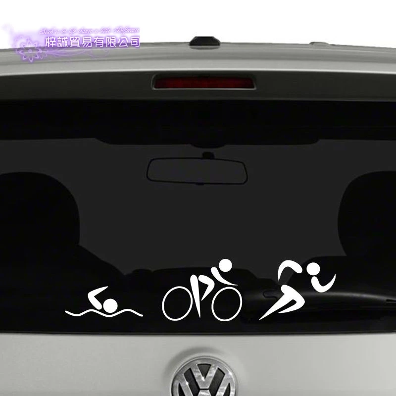Triathlon Sticker Run Riding Swimmer Decal Swimming Posters Vinyl Wall Decals Pegatina Quadro Parede Decor Mural Swim Sticker