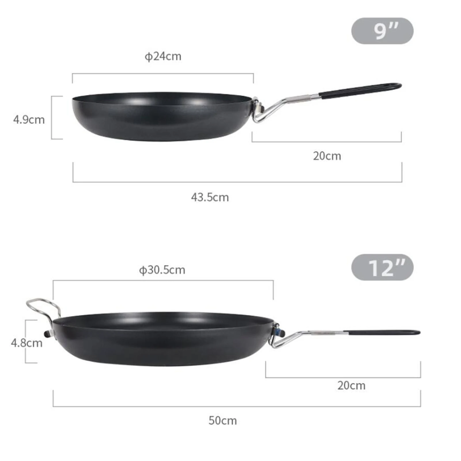 Mini Camping Cookware Nonstick Frying Pan Frypan Lightweight w/ Foldable Handle for Outdoor Hiking Picnic Backpacking