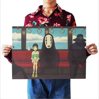 

Spirited Away Poster vintage Classic Anime Cartoon Kraft Paper Poster Painting Wall Stickers Home Decorative wall art