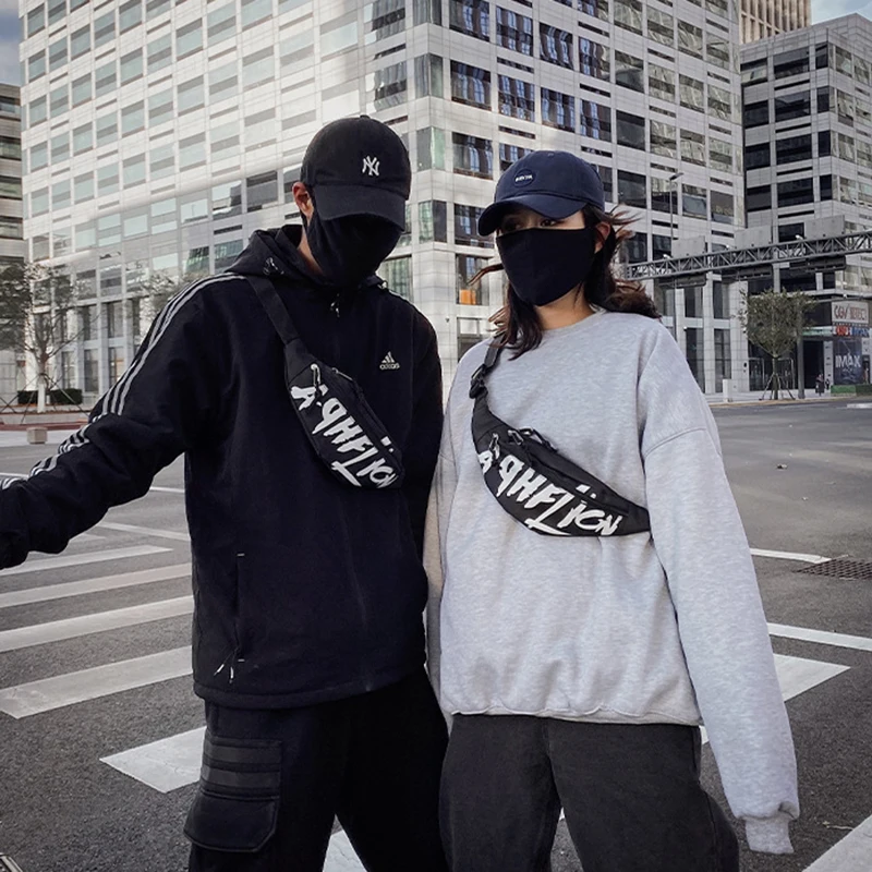 

Fashion Waist Bag Portable Trend Canvas Messenger Wild Sports Casual Letter Chest Bags Shopping Travel Shoulder Purse Pocket