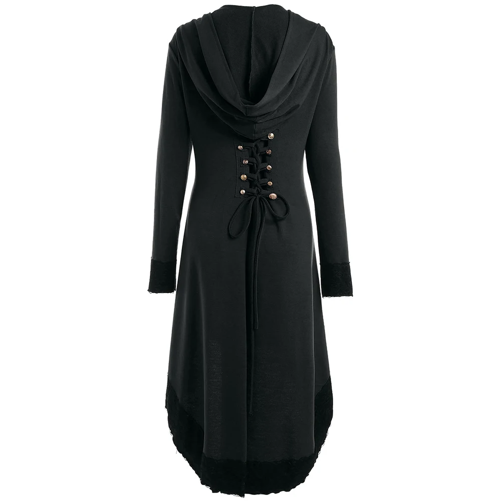 Wipalo 2019 Autumn Winter Lace-Up Plus Size Hooded High Low Women Basic Jacket Coat Female Slim Cotton Coats Casual Jackets | Женская