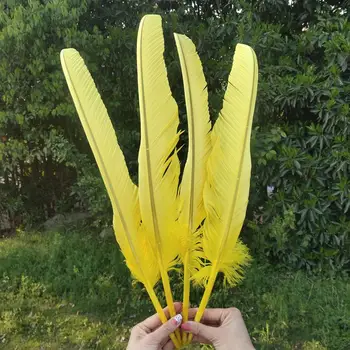 

Hot 10 pcs Wholesale Yellow 20-26 inches/50-65 cm Natural Eagles' Feathers Perfect Design diy Wedding hot variety of decorative