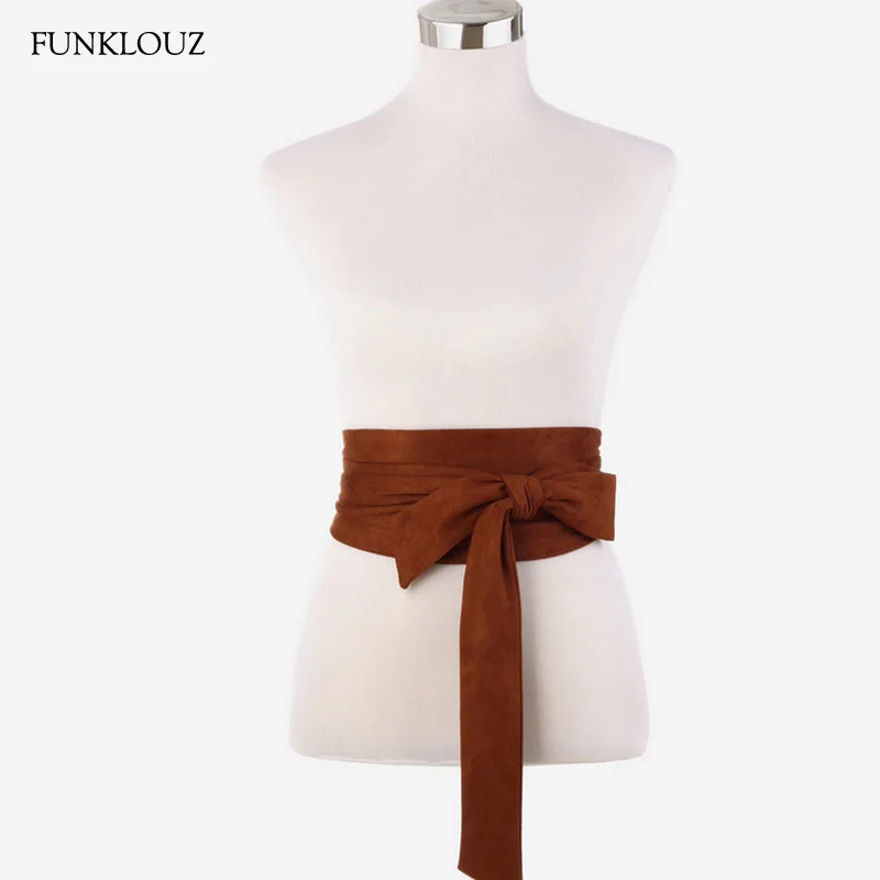 Funklouz японский винтажный пояс на талию для женщин, пояс с бантом, пояс на шнуровке, тонкий пояс для платья, новая мода, аксессуары для одежды
