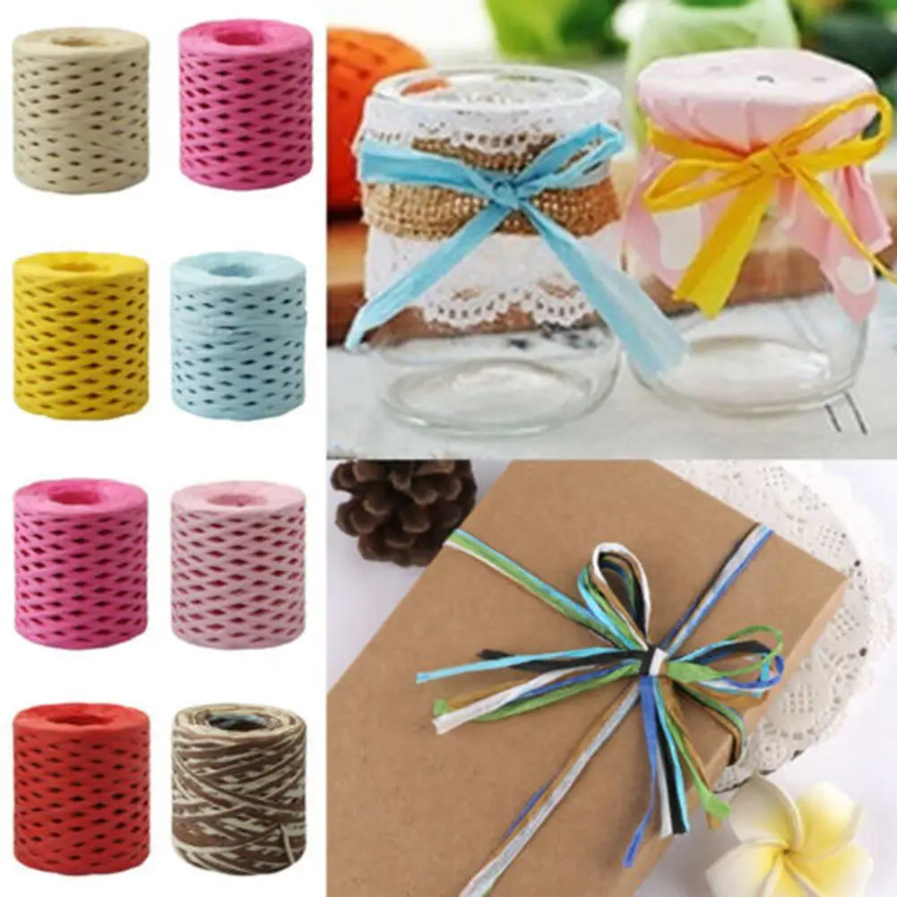 

200m Paper Rope Raffia Ribbon Lace Wrapping Rope Gift Box Wrapping DIY Scrapbooking Crafts Wedding Birthday Party Decoration