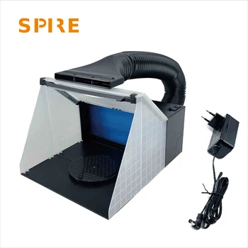 

Portable Spray Booth + Exhaust Filter Extractor System Set for Model Hobby Crafts Paint Airbrush With LED