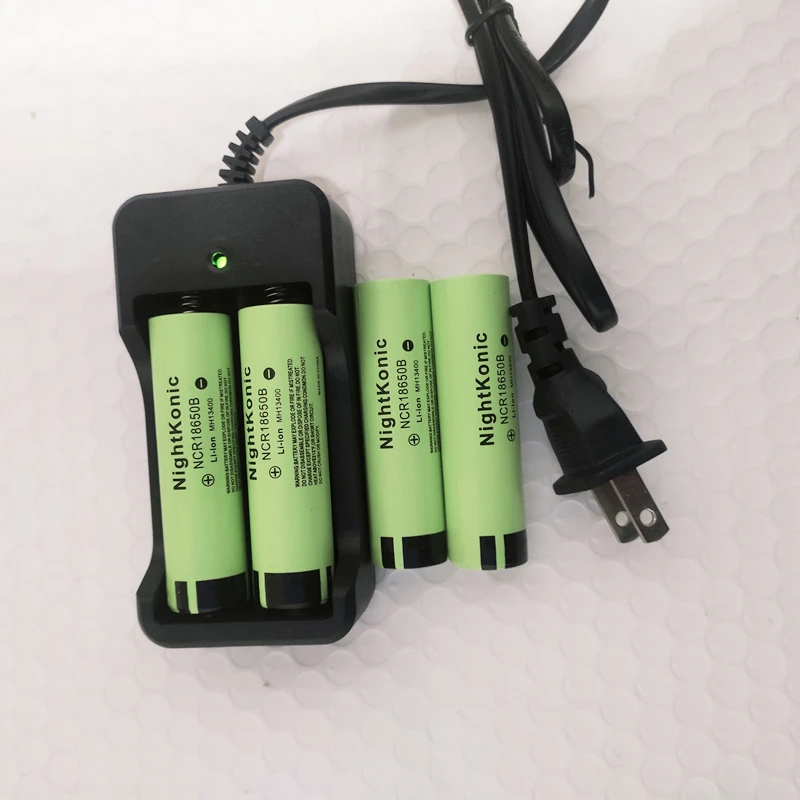 Nightkonic 1 шт 2/4 слот зарядное устройство(ЕС или США)+ 4 шт./партия 18650 Батарея 3,7 в литий-ионная аккумуляторная батарея 18650B