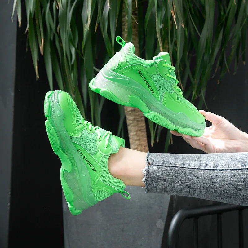 

Autumn Outdoor New High Quality Thick Bottom Comfortable Women's Sports Shoes Non-slip Breathable Reflective Rubber Shoes EVA