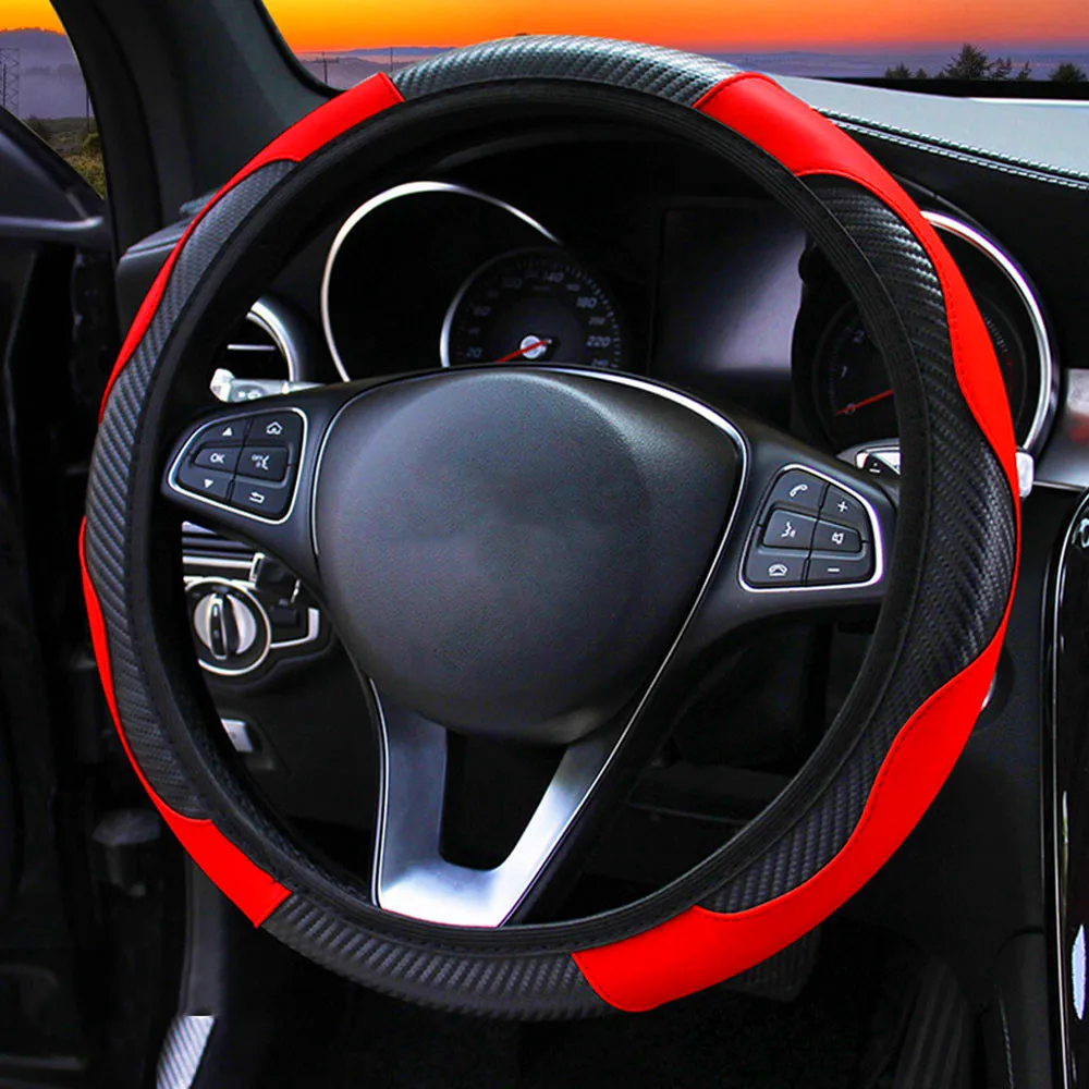 Кожаный чехол на руль автомобиля из углеродного волокна для Марка Toyota Tacoma Tercel Tiara Van Venza Yaris Hiace Prius V Hilux Land Cruis
