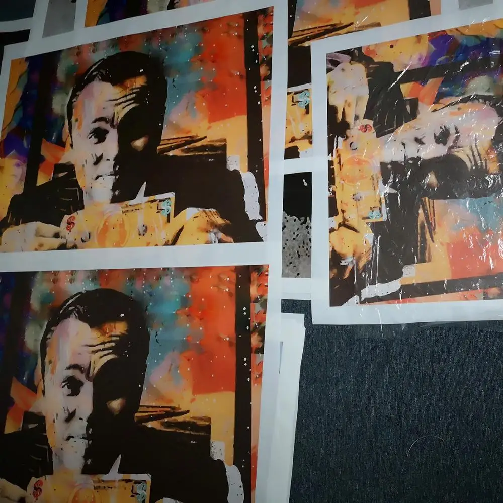 Günstige HD Leinwand Drucken Home Wand Decor Kunst Malerei Wolf Von Der Wall Street Geld Spricht Abstrakte unFramed Leinwand Wand Kunst Unbesiegbar