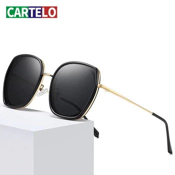 

CARTELO Classic Square Polarized Brand Design Polarized Sunglasses Women Driver Shoes Vintage Sun Glasses Square Mirror TAC