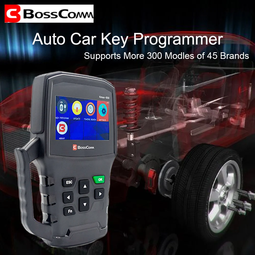 BOSSCOMM KMAX 850 автомобильный ключевой программатор с помощью OBD2 считывающий Pin код