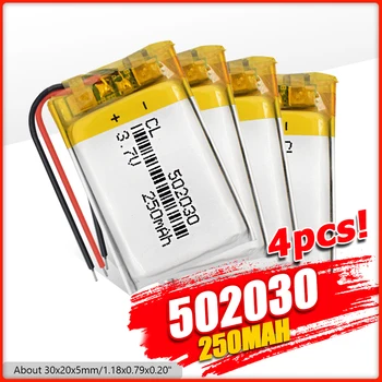 

1/2/4x 3.7V Polymer 250mAh 502030 Li-po Li-polymer Lithium Ion Battery For PSP MP3 GPS MID Bluetooth Headset PDA Pos Machines