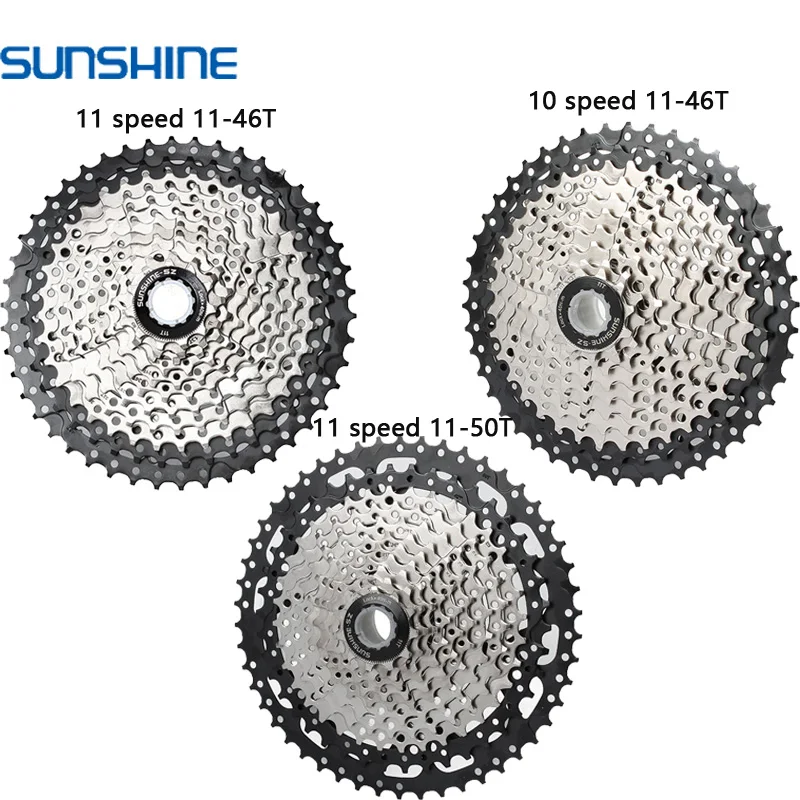 

SUNSHINE MTB Bike Freewheel 11-32/36/40/42/46/50 Bicycle Flywheel Steel 8/9/10/11S Speed Cassette Freewheel for Shimano SRAM